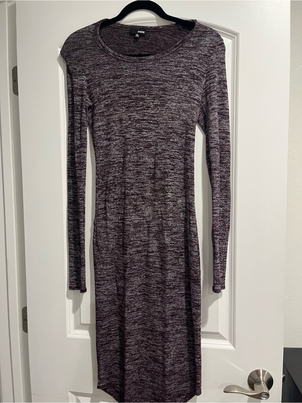 Aritzia Heathered Plum Long Sleeve Bodycon Dress